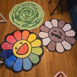 Colorful Flower and Swirl Rugs